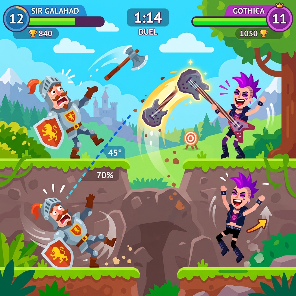 Bowmasters APK Düello Modu Görüntüsü